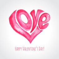 Valentines Card with love Watercolor design N2
