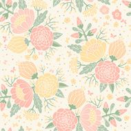 Seamless vintage pattern with decorative flowers N17