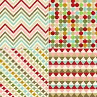 seamless zig zag geometric and dots pattern