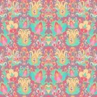 Seamless floral vector pattern with paisley motive