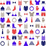 colorful clothing icons on white background