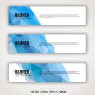 Set of modern vector banners with polygonal background