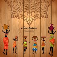 africa girl on wood texture for your design