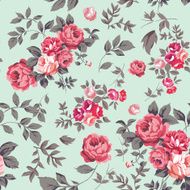 Roses and leaves background pattern
