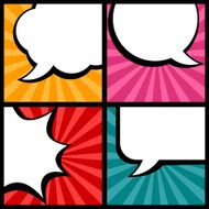 Set of speech bubbles in pop art style N5