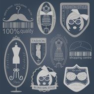 Set of vintage fashion and clothes style logos N8