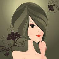 Beautiful woman with finger on her lips
