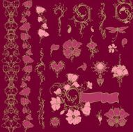 Floral ornament vector design elements