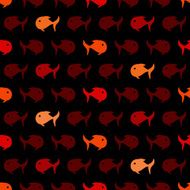 Seamless abstract pattern wits red and orage fish N2