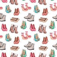 Seamless pattern with shoes illustration