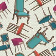 Vector pattern with armchairs N11