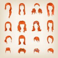 Set of red haircuts