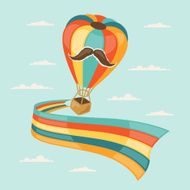 Design with air balloon in hipster style