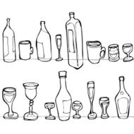 bottles and glasses N7