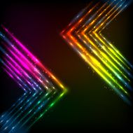 Shining neon arrows abstract vector background N2