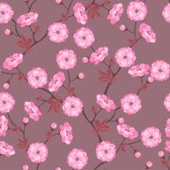 Spring flowers cherry natural seamless pattern N2
