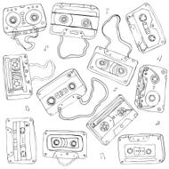 Set of retro cassette tapes N2