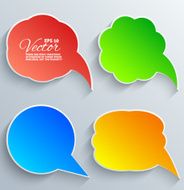 Abstract Vector White Speech Bubbles Set N5