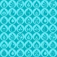 Seamless pattern with water icons in flat design style N2