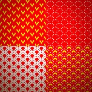 Set of four different geometrical patterns (seamlessly tiling)