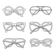 vector sunglasses icons set N4