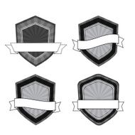 Vector black and gray shields