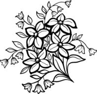 flower arrangement black outline on a white background N2