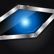 Abstract metal and glass background with frame