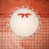 Vector greeting card with frame and bow N13