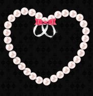 Pearl heart vector illustration background N5