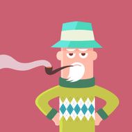 retiree smoking a pipe