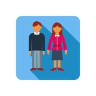 Couple on a blue background flat style