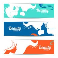 Banners with stylish beautiful woman silhouette N3