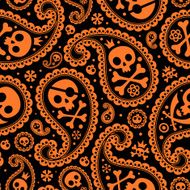 seamless with a paisley and skulls