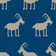 Knitted seamless pattern with goat N2