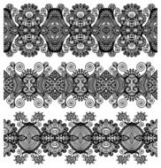 collection of seamless ornamental floral stripes N117