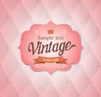 Vector vintage frame on pink upholstery background