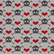 Knitted seamless pattern with skulls N3