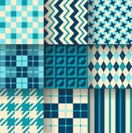 Set of seamless backgrounds with pattern striped chess checkered N18