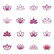 Vector lotus labels for Wellness industry N6