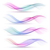 Set of vector color curve lines design element N21