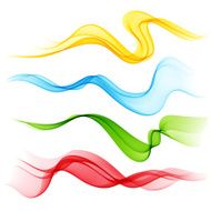 Set of Abstract smoke curved lines N8