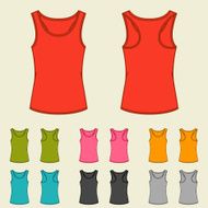 Set of templates colored singlets for women