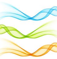 Set of vector color curve lines on white