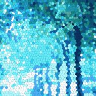 blue mosaic style tree pattern background