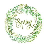 Hand drawn spring wreath Vector illustration N2
