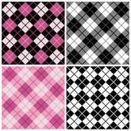 Argyle-Plaid Pattern in Black and Pinks