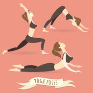 Young woman practicing warrior downward and upward facing dog p N2
