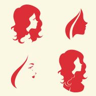 Symbolic woman faces and heads