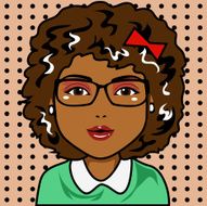 Afro Woman in Cartoon Character